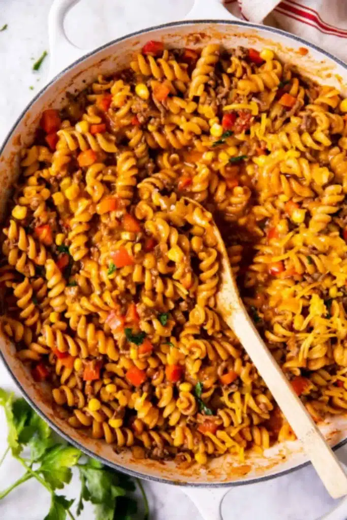 One-Pot Cheesy Taco Pasta
