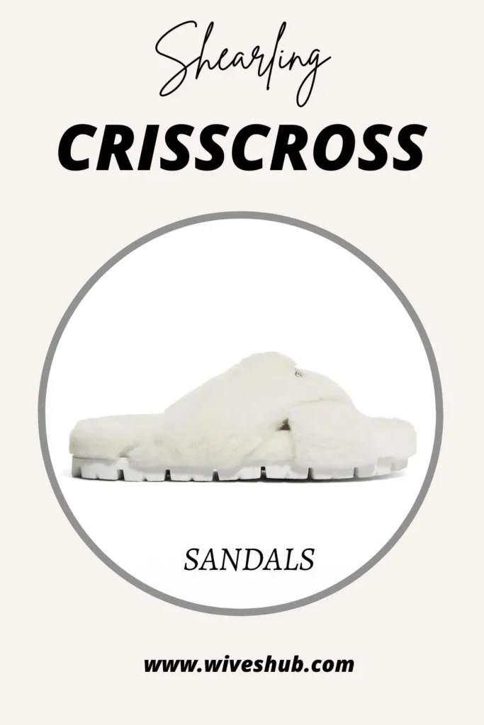 Shearling Sandals - Shearling Crisscross Sandals