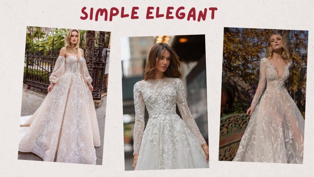 Vintage Simple Elegant Wedding Dresses