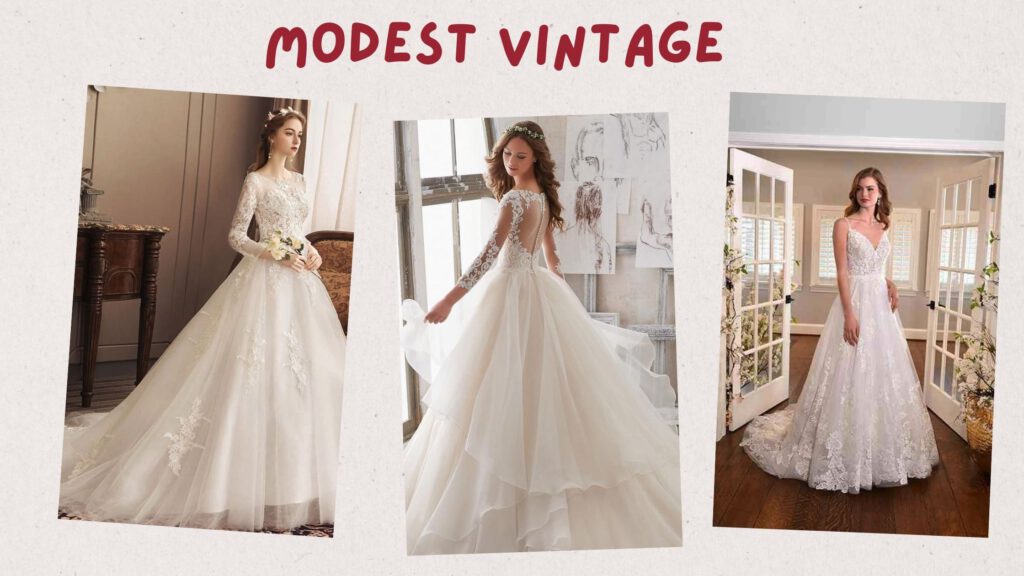 Modest Vintage Style Wedding Dresses
