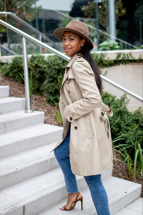Trench Coat and Jeans