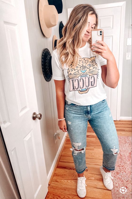 Graphic Tee and Jeans